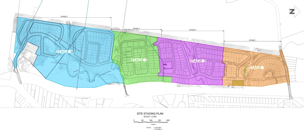 Map of urban release area separated into the four stages.