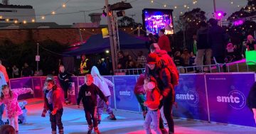 Ice skating by the marina to mark winter solstice at Shell Cove