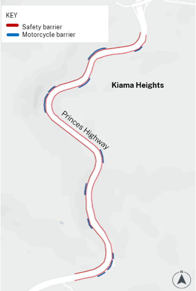 Map showing road work