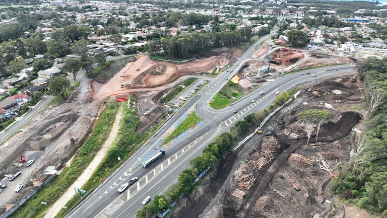 Major road work at Mt Ousley