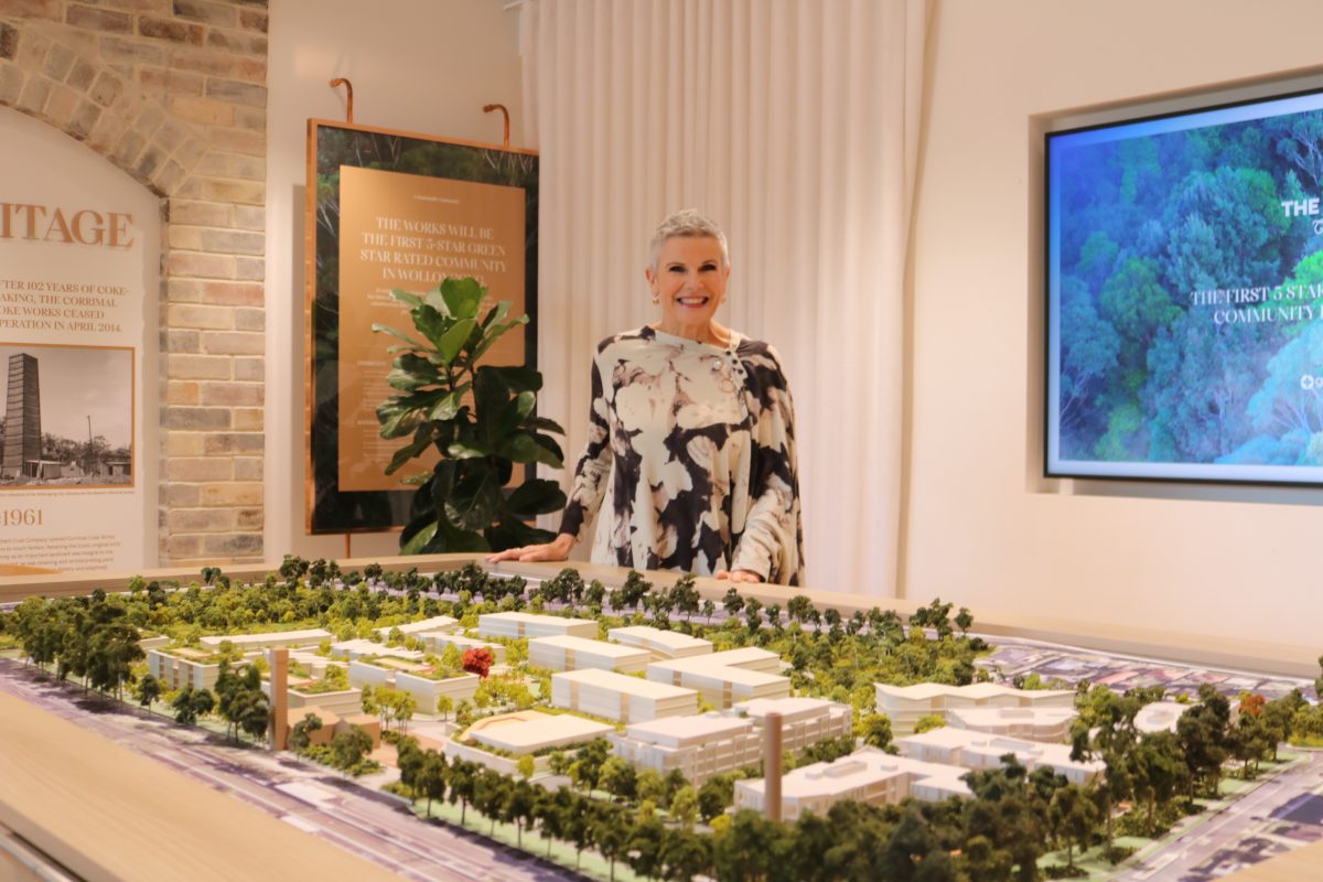 Susie with a model of The Works development at Corrimal.