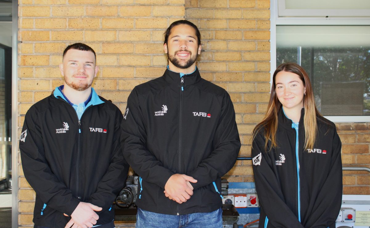 WorldSkills competitors Shaun Meinecke, Devante Teahuru & Lilly Tasker.