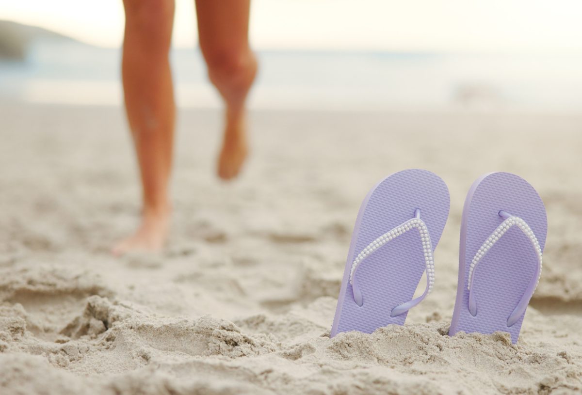 thongs on beach