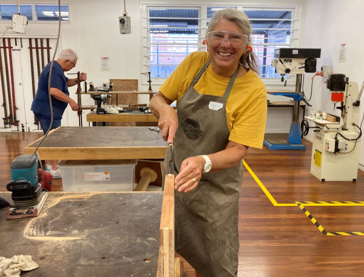 Woman doing woodwork