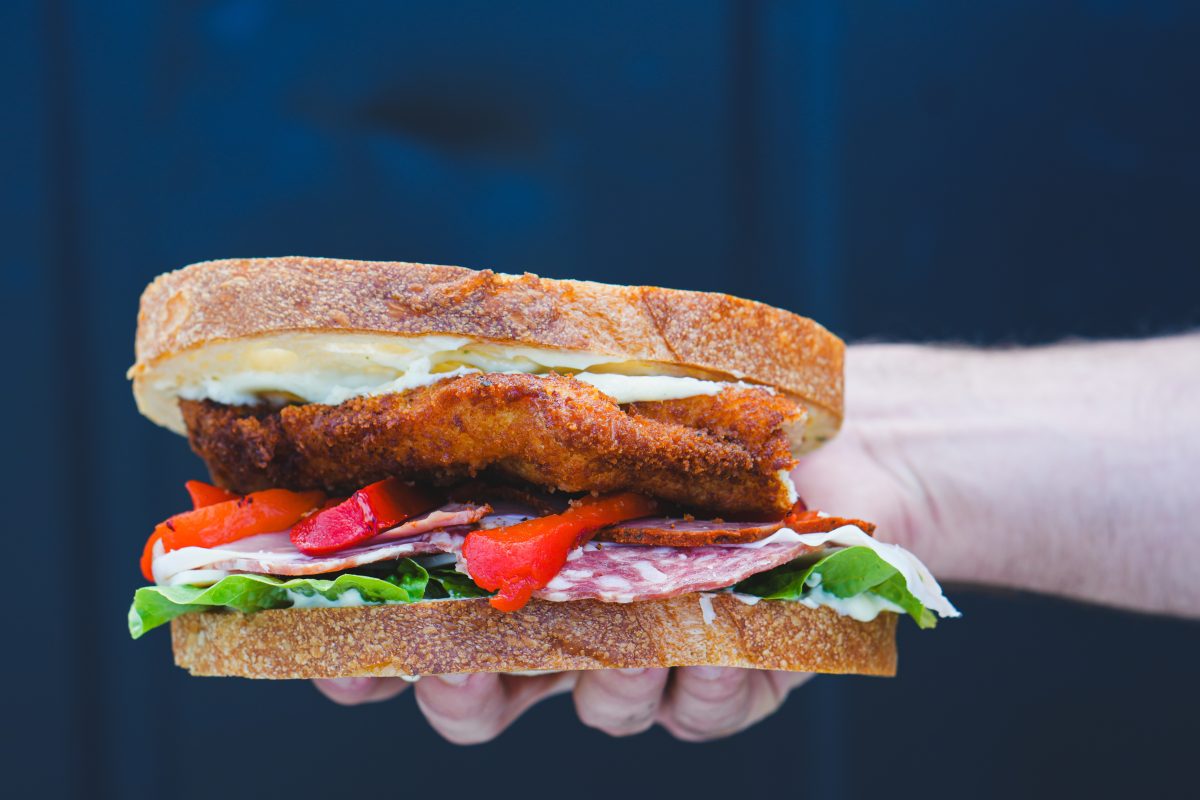 Chicken schnitzel sandwich