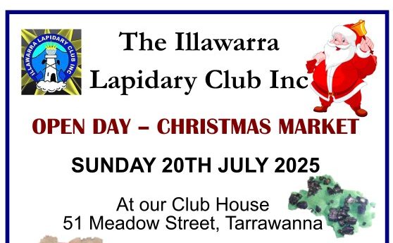 Flyer for Illawarra Lapidary Club open day
