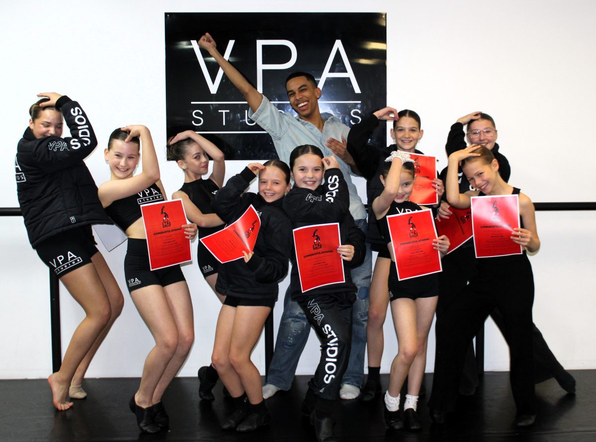 MJ The Musical star Liam Damons with VPA Studios dancers.
