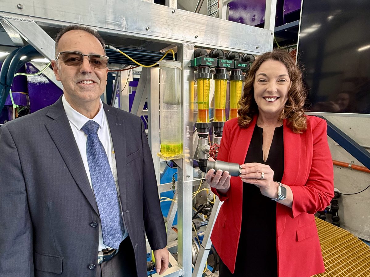 Cunningham MP Alison Byrnes with Gravitas Technologies CEO Sam Moricca.