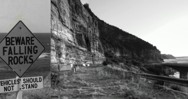 A sign for the times - the northern Illawarra road plagued by rockfalls and landslides for over a century