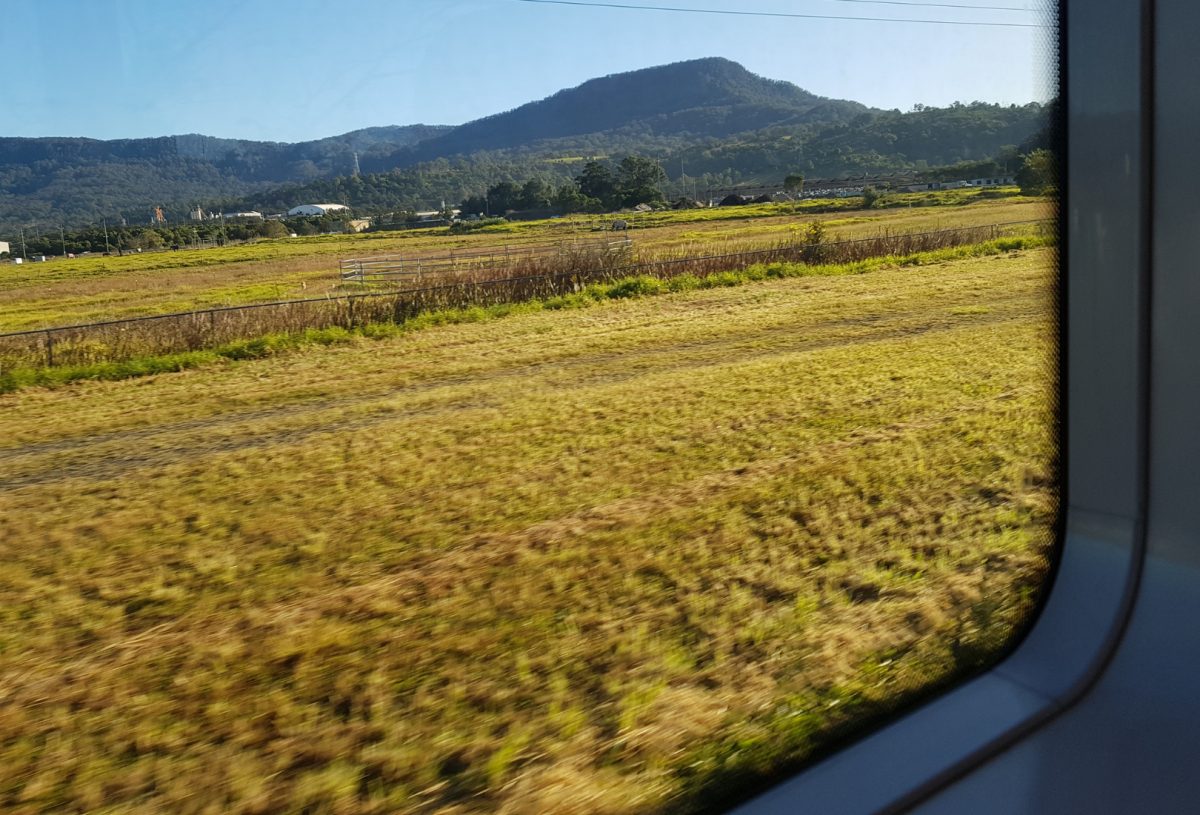 Train travel escarpment views
