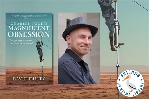 Banner for author talk featuring David Dufty
