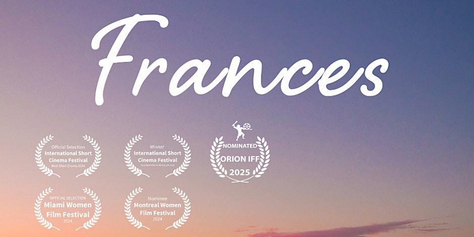 Banner for movie screening of documentary Frances