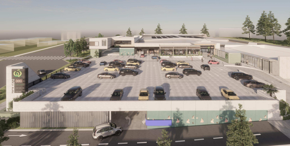 An artist impression of Kiama Village Shopping Centre carpark from DA lodged ahead of 2023 upgrade.
