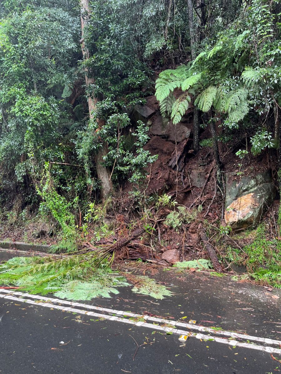 The Illawarra Highway is closed at Macquarie Pass after it copped 250 mm of rain over the past three days. 