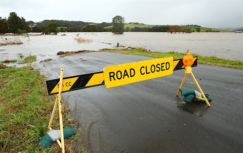 Swamp Road closed sign