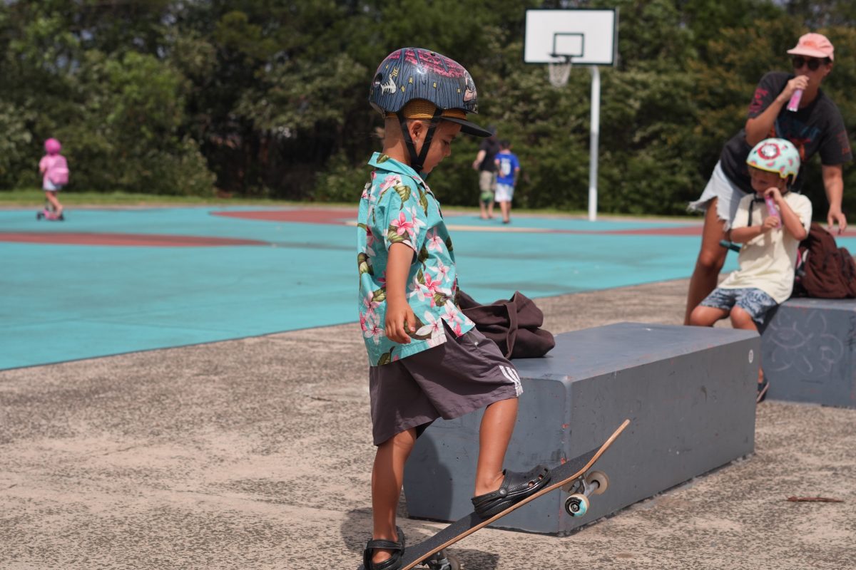 Child at a skate park