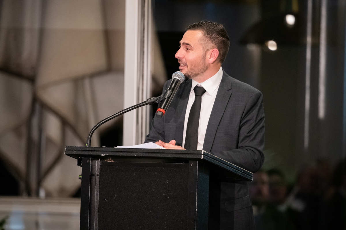 Adam Leto speaks at a The Illawarra Connect dinner