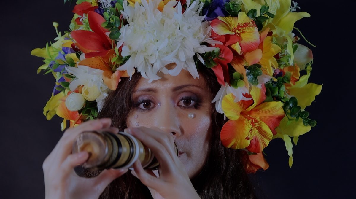 The traditional Tongan nose flute, the fafangu, is central to Adriana Māhanga Lear's exhibition at Wollongong Art Gallery. 