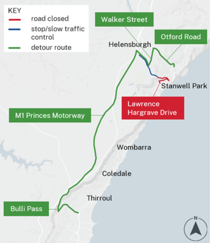 Work will take place on Lawrence Hargrave Drive.