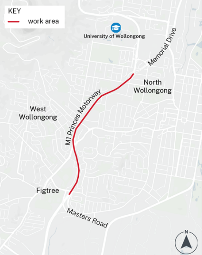 M1 Princes Motorway map