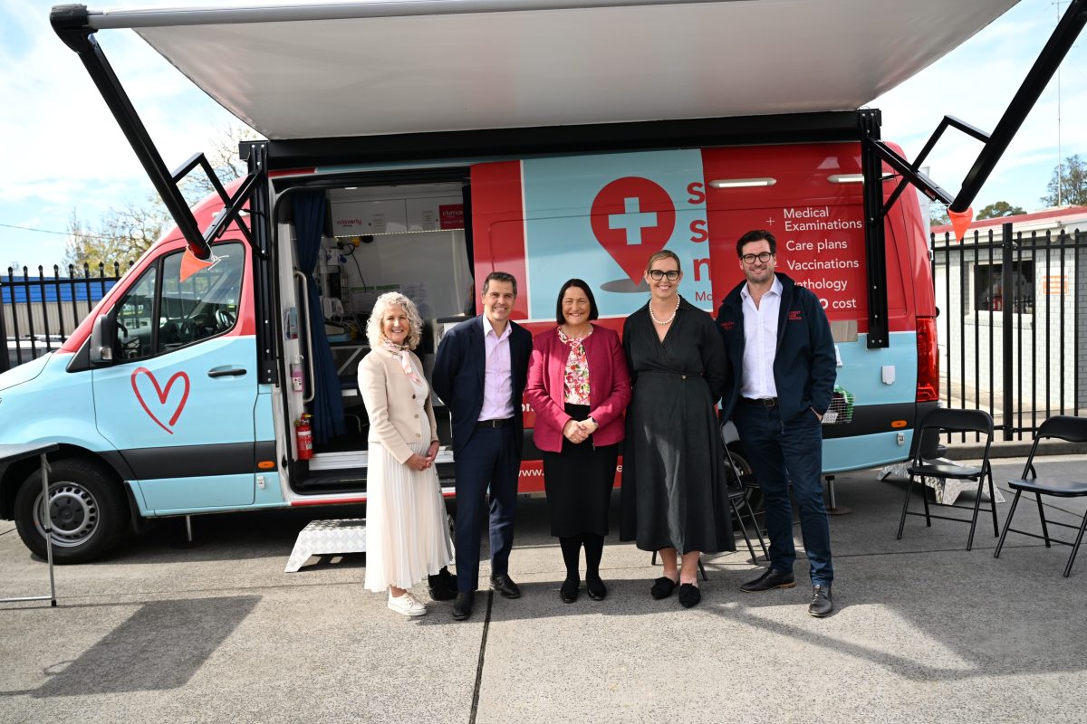 Member for South Coast Liza Butler, NSW Minister for Health The Hon Ryan Park, Member for Gilmore Fiona Phillips MP, COORDINARE CEO Prudence Buist and Street Side Medics CEO Nic Brown