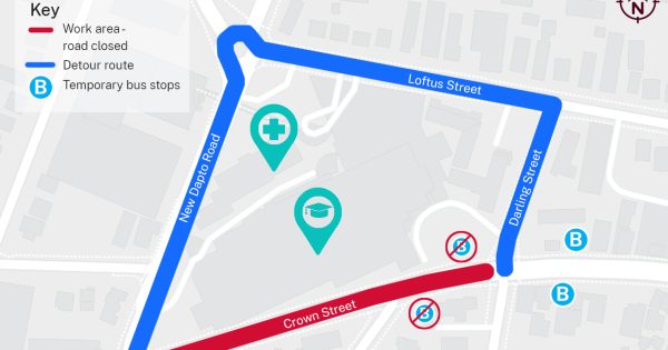 Plan your trip: Crown Street closure, traffic delays during Wollongong Hospital work