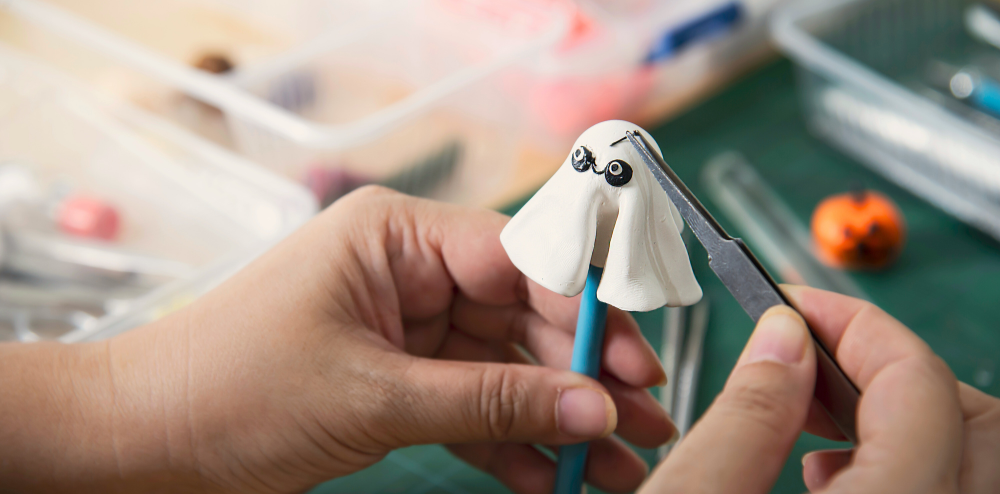 A ghost clay figurine