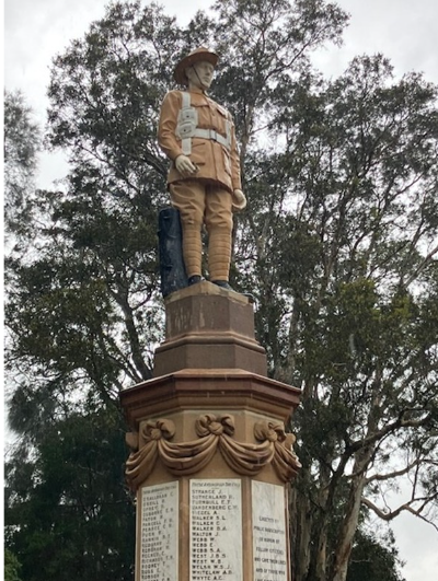 The soldier's rifle has been taken from Thirroul's war memorial - and veterans want it back.