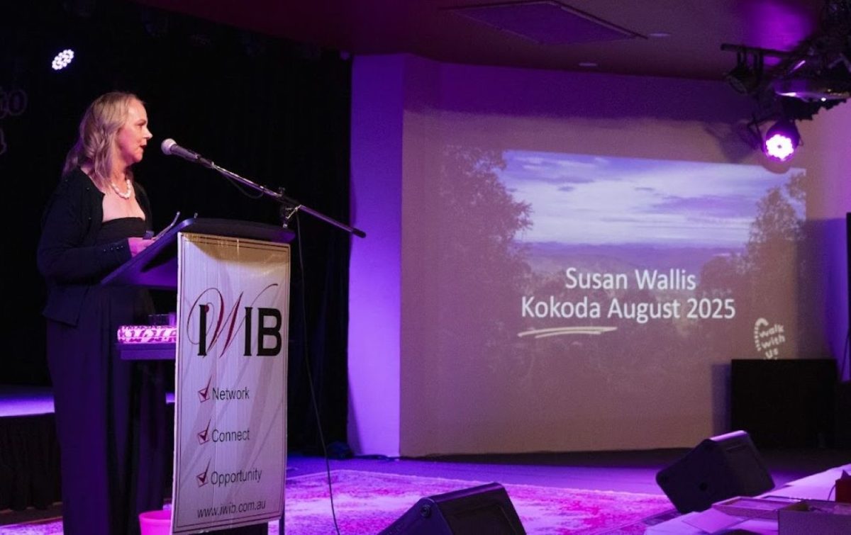 Susan Wallis talks about her Kokoda experience at the latest Illawarra Women In Business lunch.