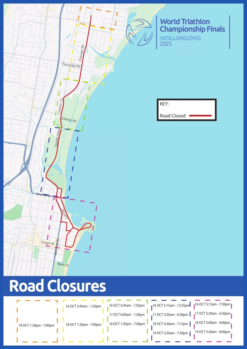 map of road closures for a triathlon