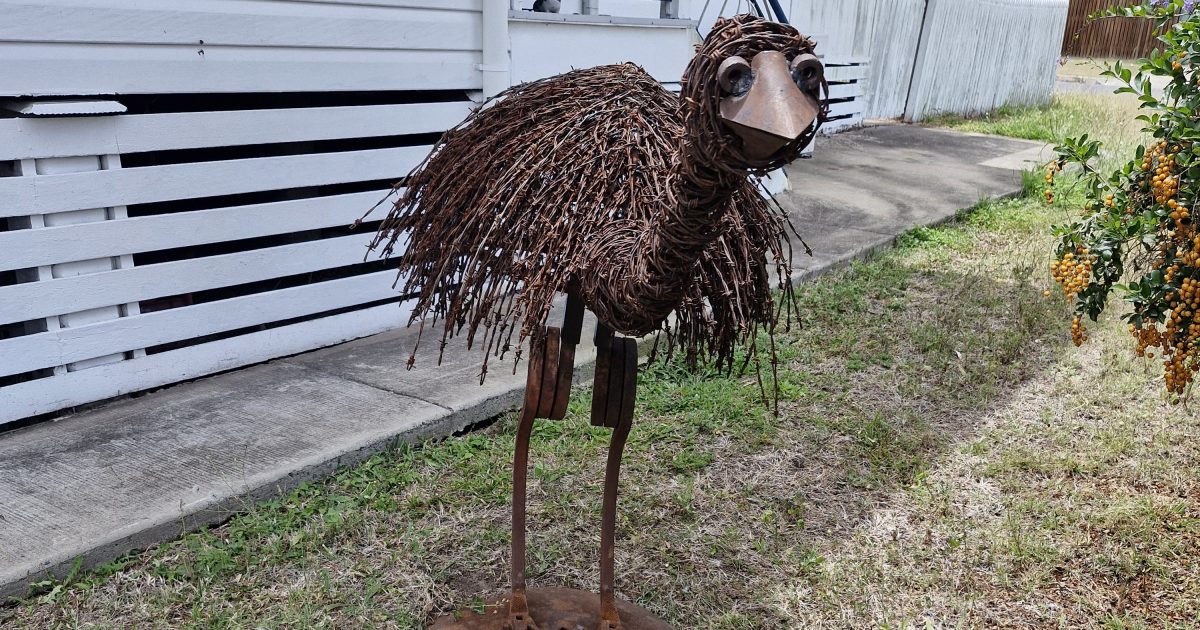 Emu made from upcycled materials