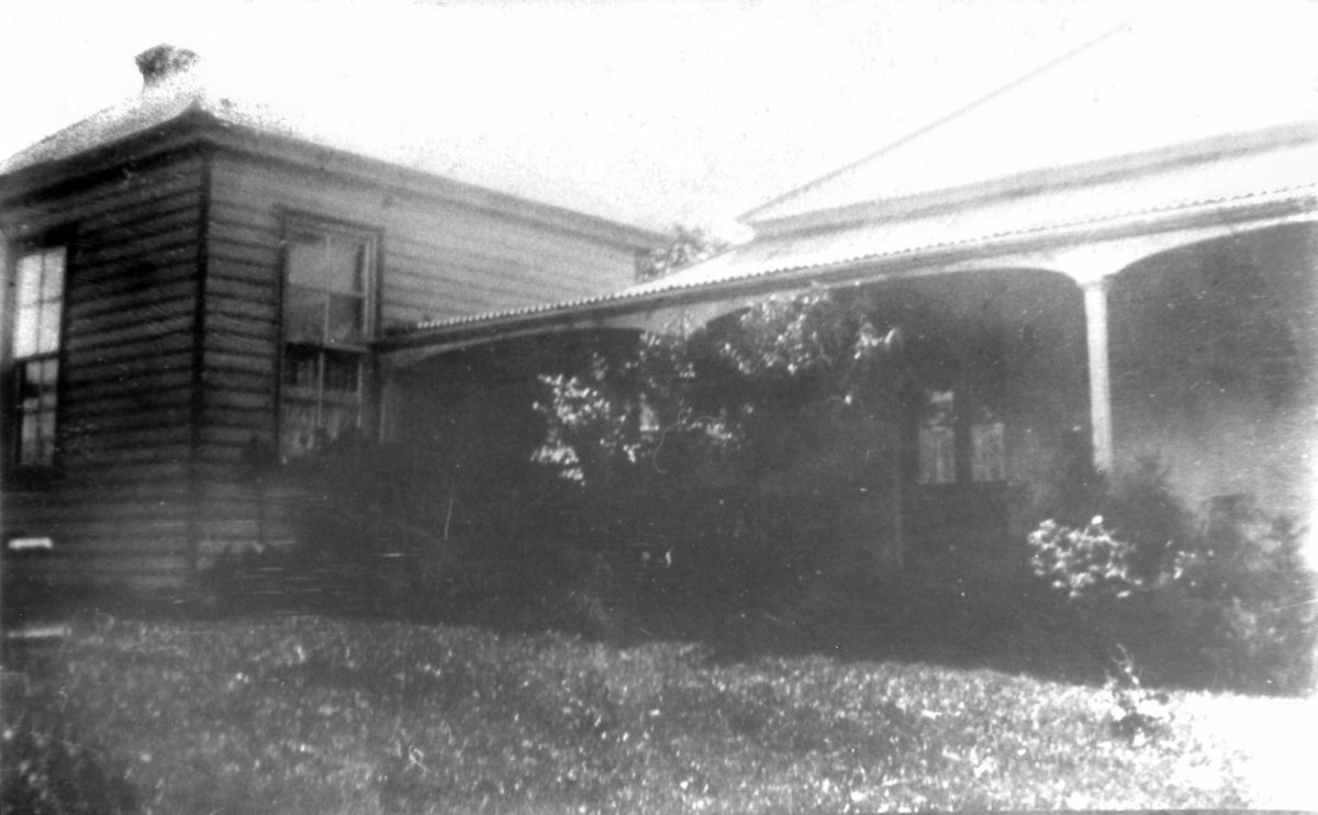 Black and white photo of house