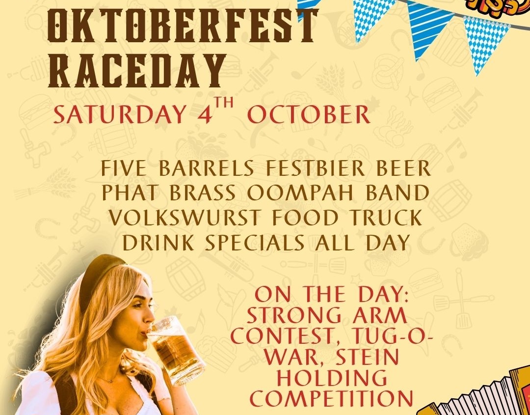 Flyer for Kembla Grange Oktoberfest Raceday