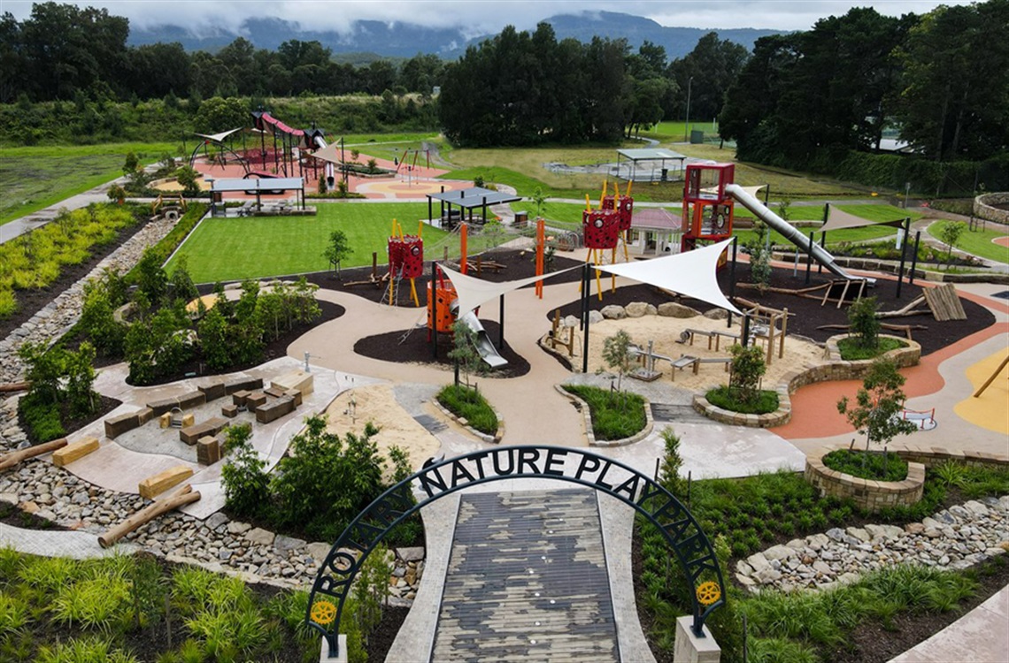Berry's Boongaree Playground offers equipment and activities that suit all ages and abilities.
