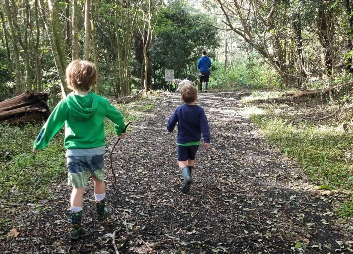 Kids on walk in Kiama