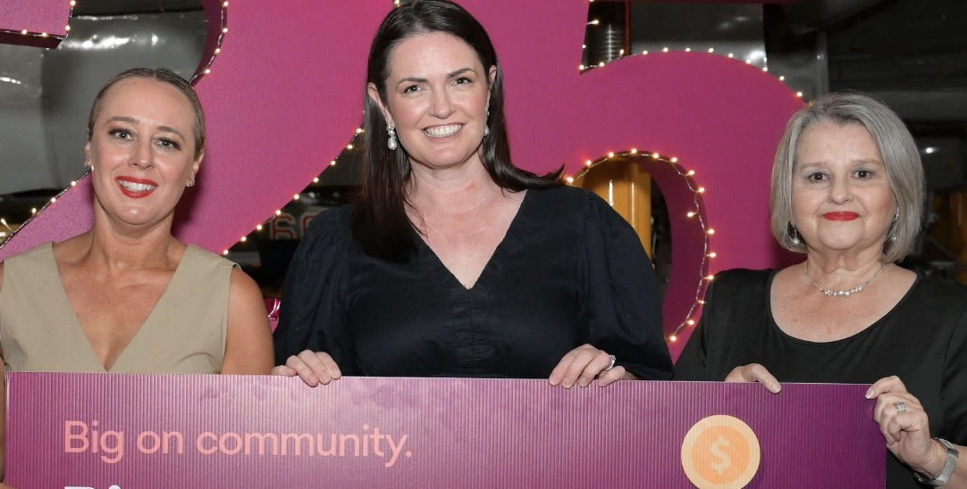Centre coordinator Bonnie Comber with Illawarra Women's Health Centre general manager Jess Davidson and Jenny Butler, Director Bendigo Bank Oak Flats and Gerringong at the branch's 25th birthday celebrations. 