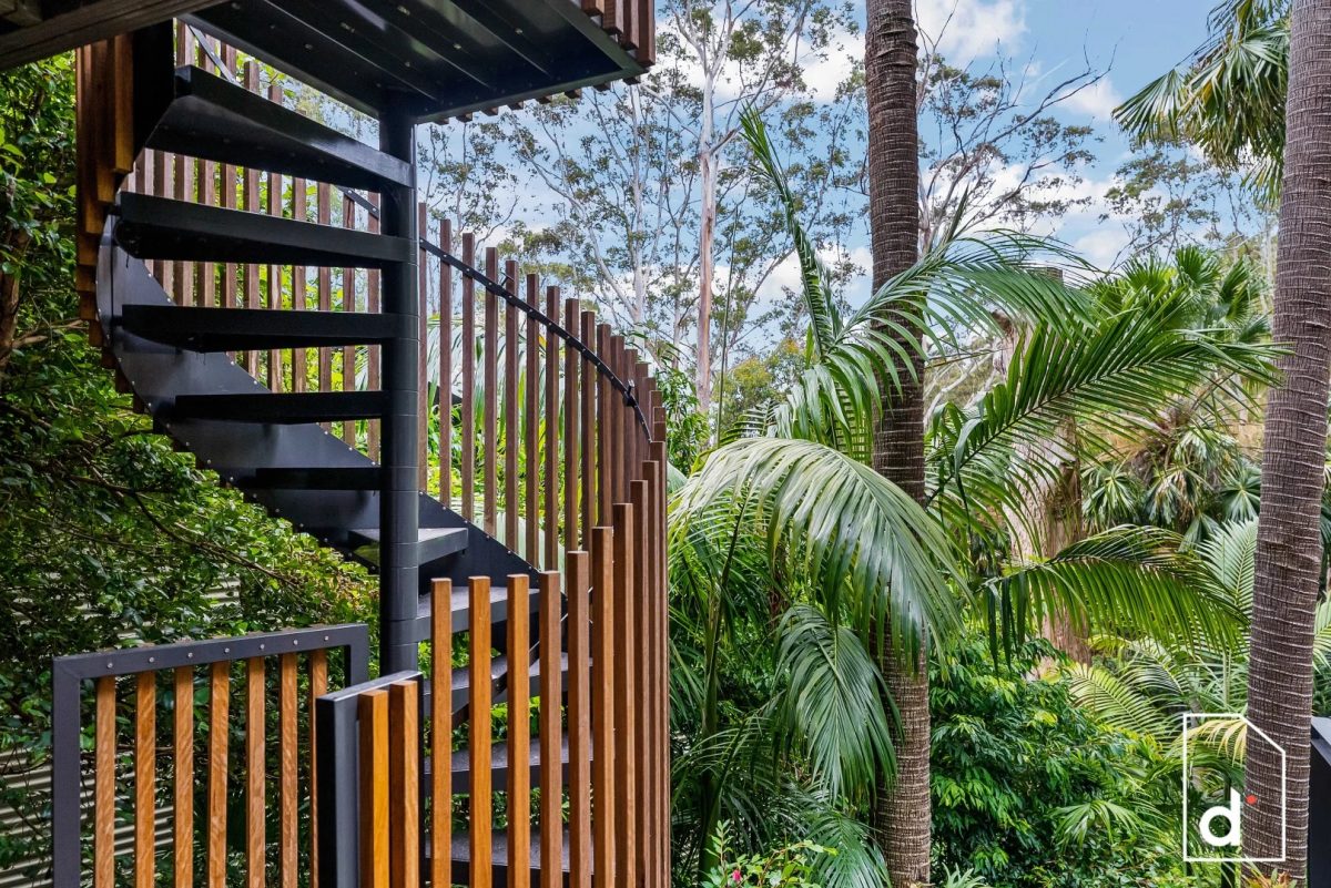 Spiral outdoor staircase