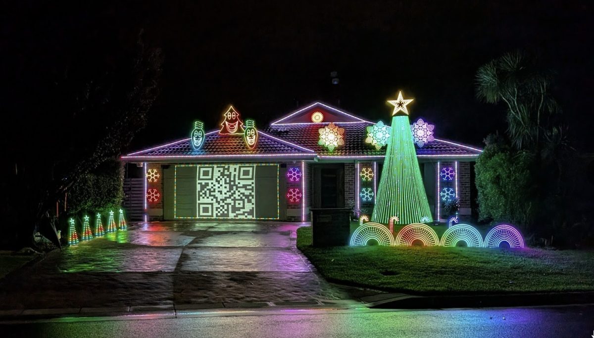 12 Brian Street, Fairy Meadow is lit up and ready to party - owner Nick Triantafillou has also pulled together a map of the best light displays in the Illawarra.