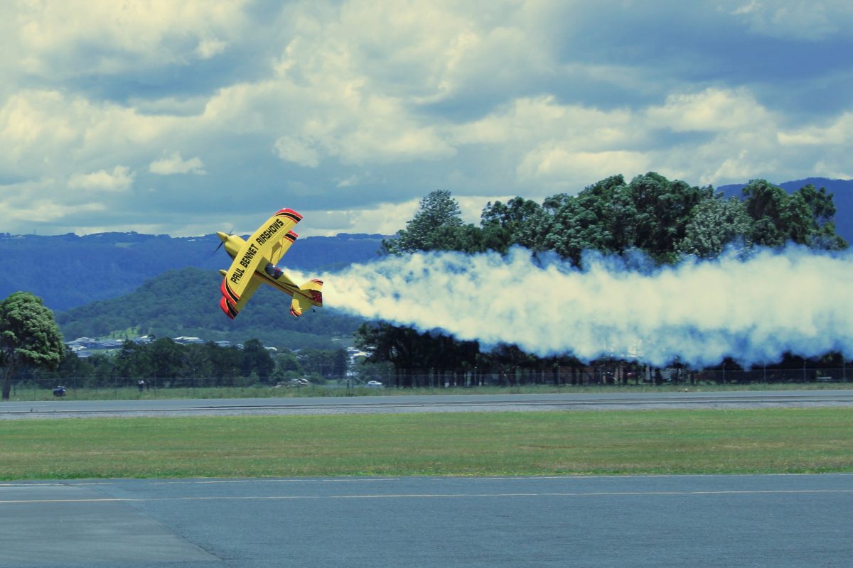 Plane with Paul Bennet Airshows written on the wings