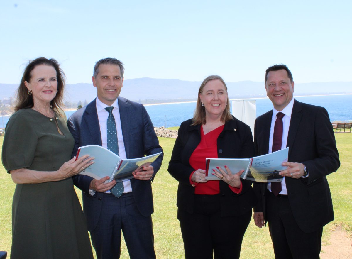 Shellharbour MP and Parliamentary Secretary for Regional Transport and Roads Anna Watson, Keira MP and Minister for Illawarra and South Coast Ryan Park, Minister for Roads and Regional Transport Jenny Aitchison and Wollongong MP and Planning Minister Paul Scully.