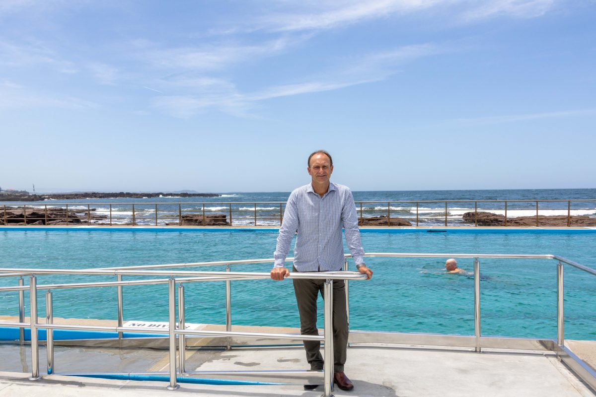 Mayor Chris Homer at Beverley Whitfield Ocean Pool