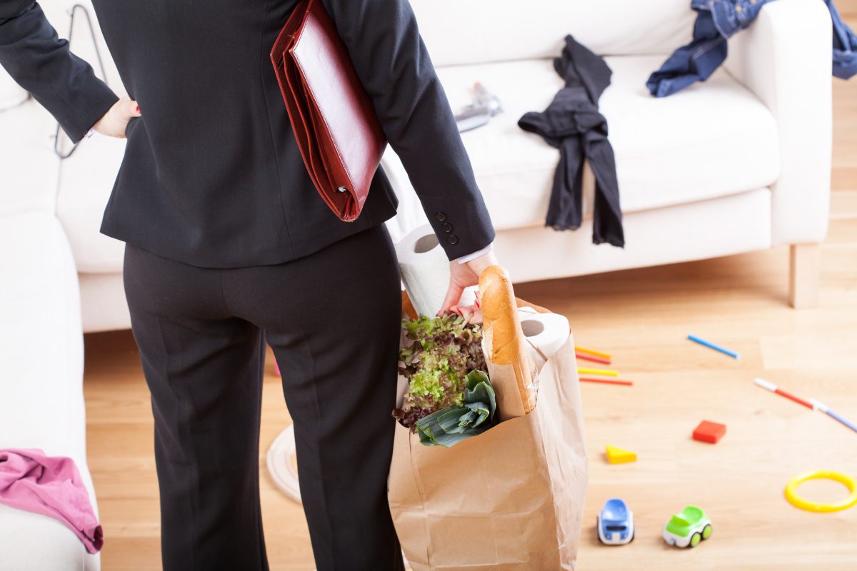 After shopping home mess