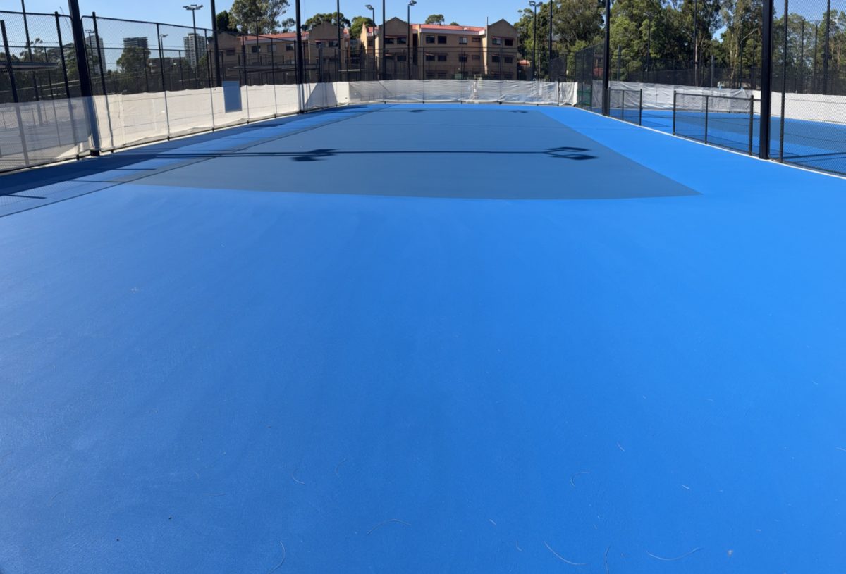 tennis court being built