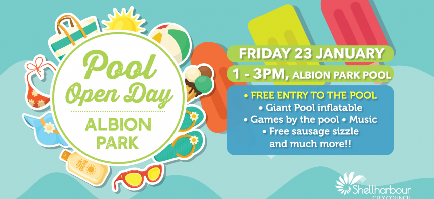 Banner for pool open day