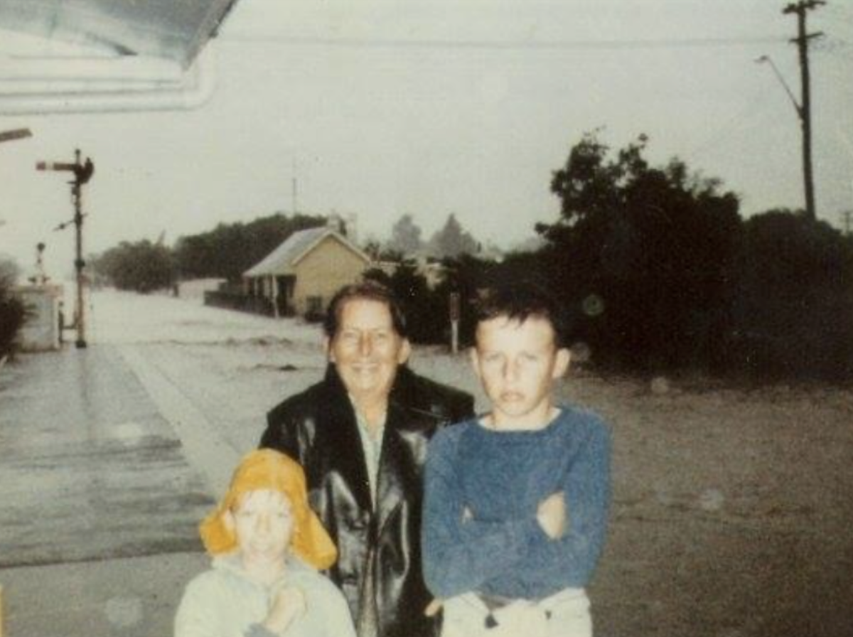 People on flooded station