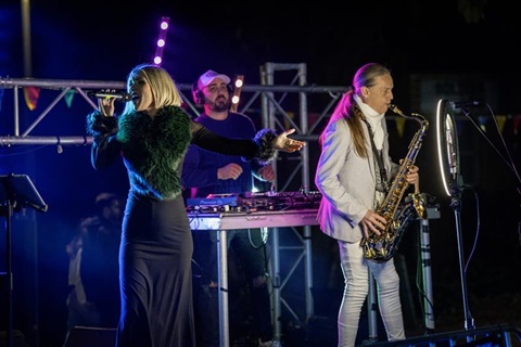 Musicians on a stage