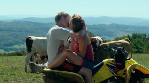 Movie still of people kissing