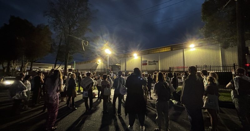 Picketers camp outside Bisalloy Steel after company admits relationship with Israel