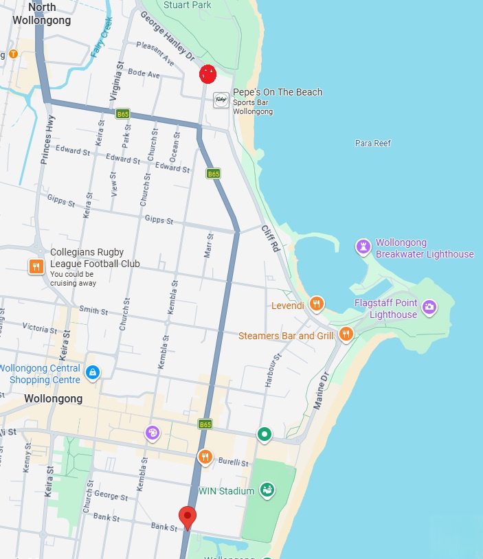 The section of Corrimal Street where the speed limit will be reduced.