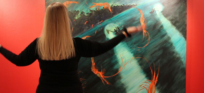 Anna Glynn with a painting